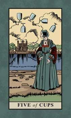 Five of Cups card from English Magic Tarot