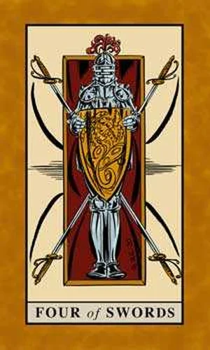 Four of Swords card from English Magic Tarot