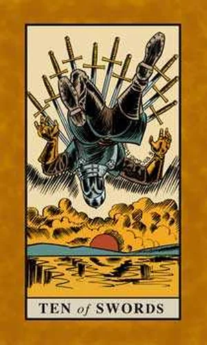 Ten of Swords card from English Magic Tarot