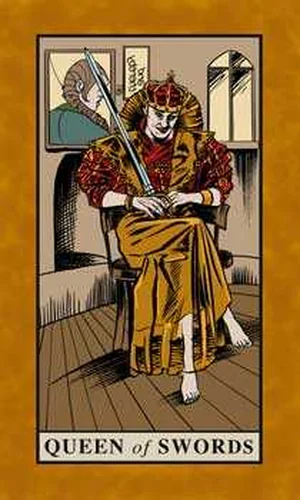 Queen of Swords card from English Magic Tarot