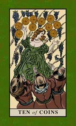 Ten of Coins card from English Magic Tarot