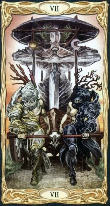 The Chariot card from the Epic Tarot deck