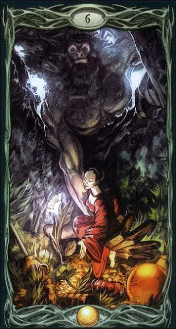 Six of Spheres card from the Epic Tarot deck