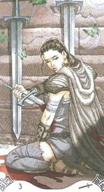 Erotic Fantasy Tarot Review 9 3 of Swords from the Erotic Fantasy Tarot