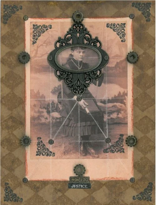 Justice card from the Esmeralda's Silent Tarot deck