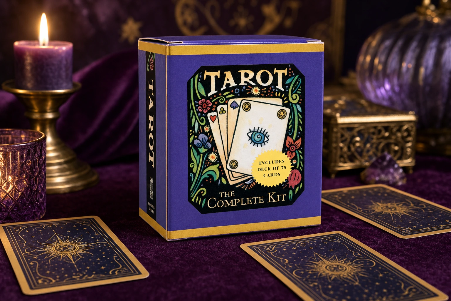 Tarot The Complete Kit GPT Image 2 product box lifestyle image