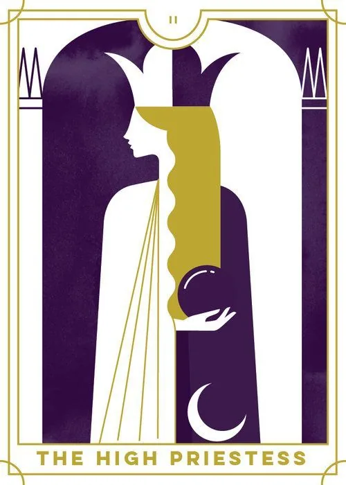 The High Priestess card from the Everyday Tarot deck