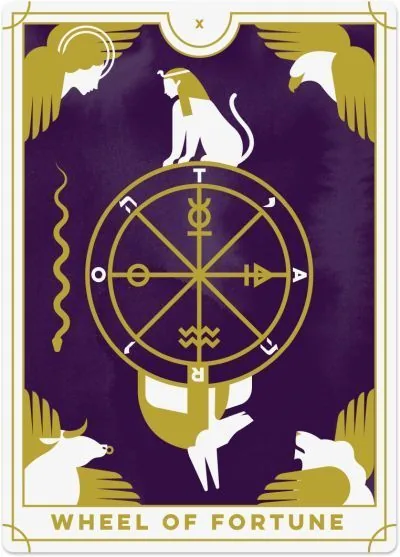 Wheel of Fortune card from the Everyday Tarot deck