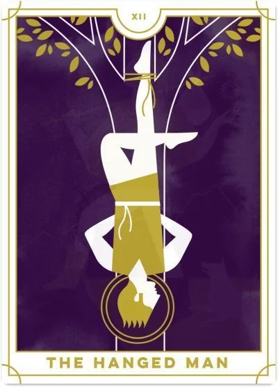 The Hanged Man card from the Everyday Tarot deck