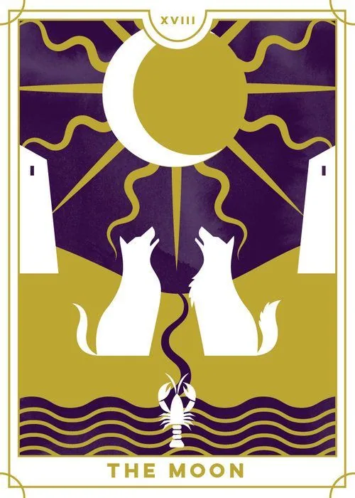The Moon card from the Everyday Tarot deck