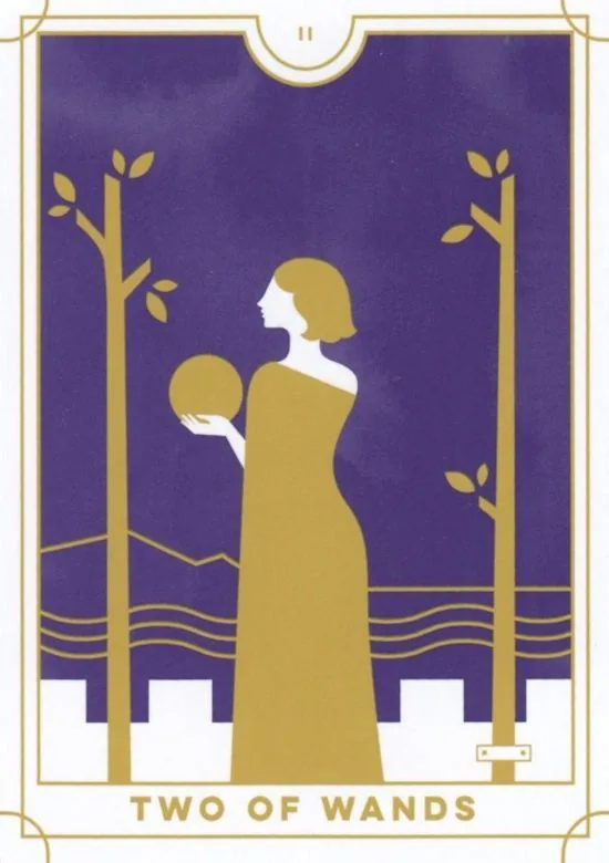 2 of Wands card from the Everyday Tarot deck