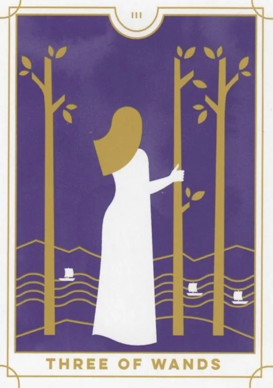 3 of Wands card from the Everyday Tarot deck