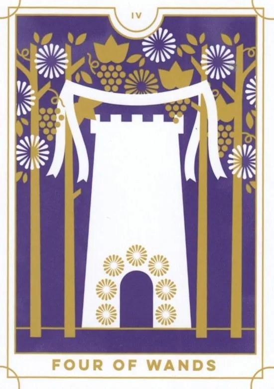 4 of Wands card from the Everyday Tarot deck