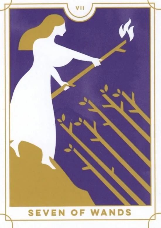 7 of Wands card from the Everyday Tarot deck