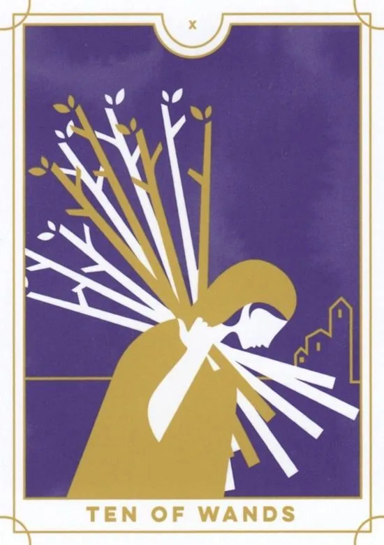 10 of Wands card from the Everyday Tarot deck