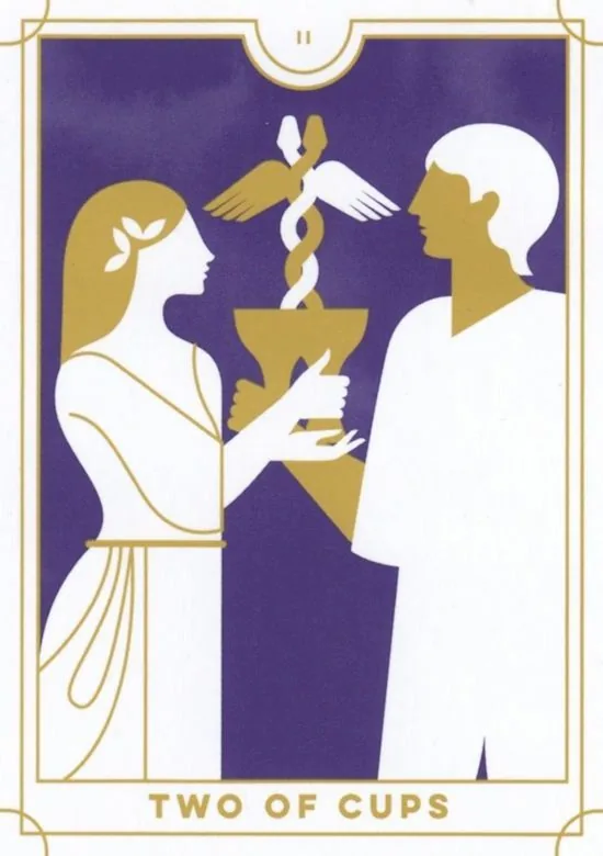 2 of Cups card from the Everyday Tarot deck