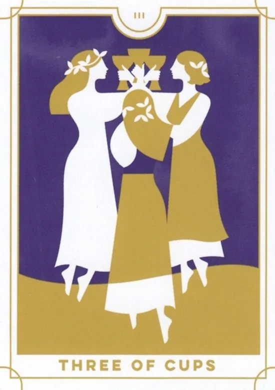 3 of Cups card from the Everyday Tarot deck