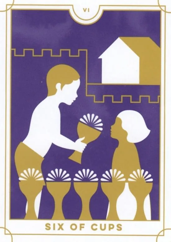 6 of Cups card from the Everyday Tarot deck