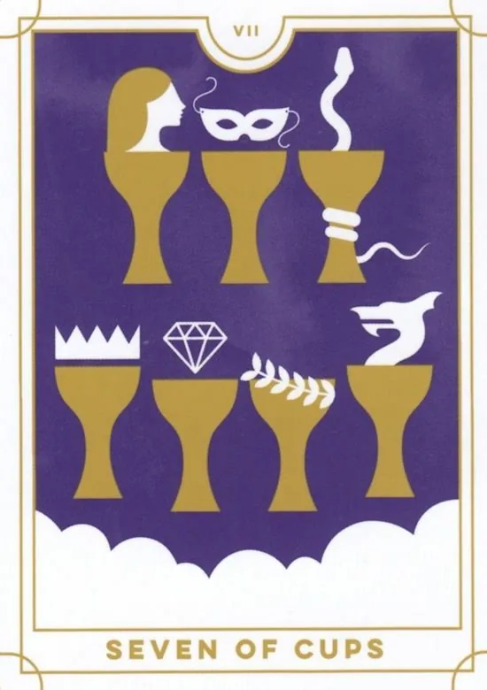 7 of Cups card from the Everyday Tarot deck