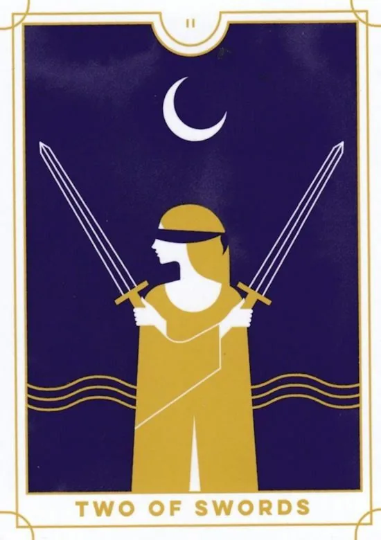 2 of Swords card from the Everyday Tarot deck