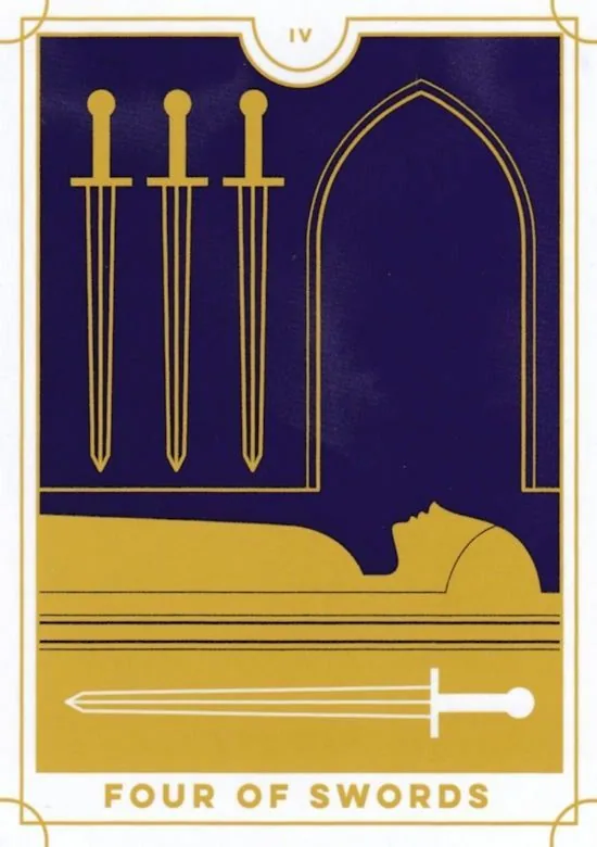 4 of Swords card from the Everyday Tarot deck