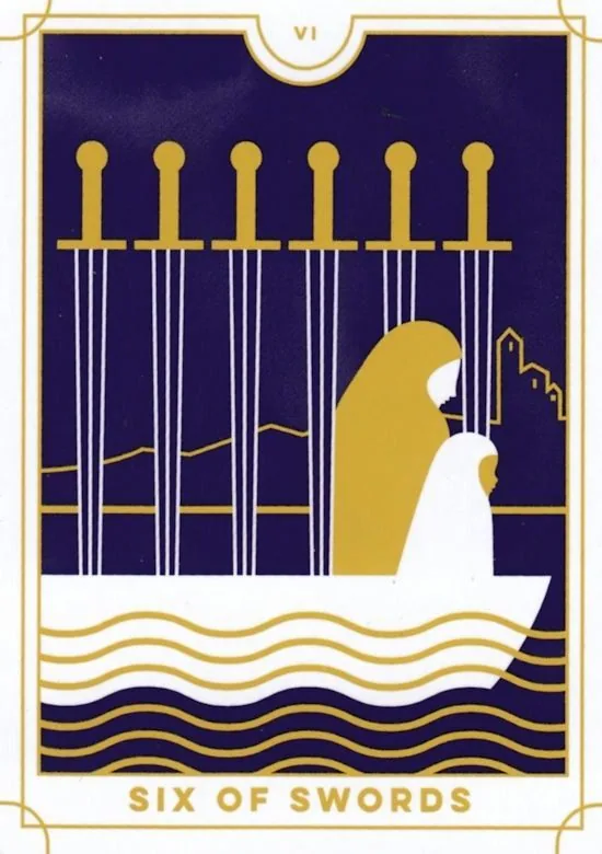6 of Swords card from the Everyday Tarot deck