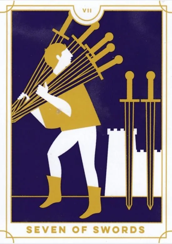 7 of Swords card from the Everyday Tarot deck