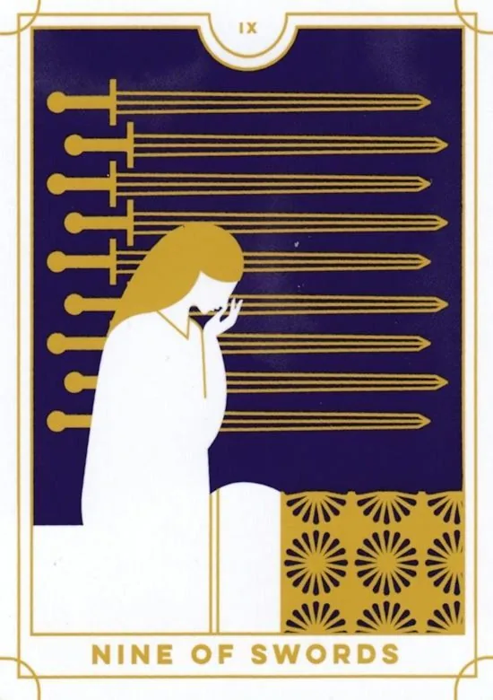 9 of Swords card from the Everyday Tarot deck