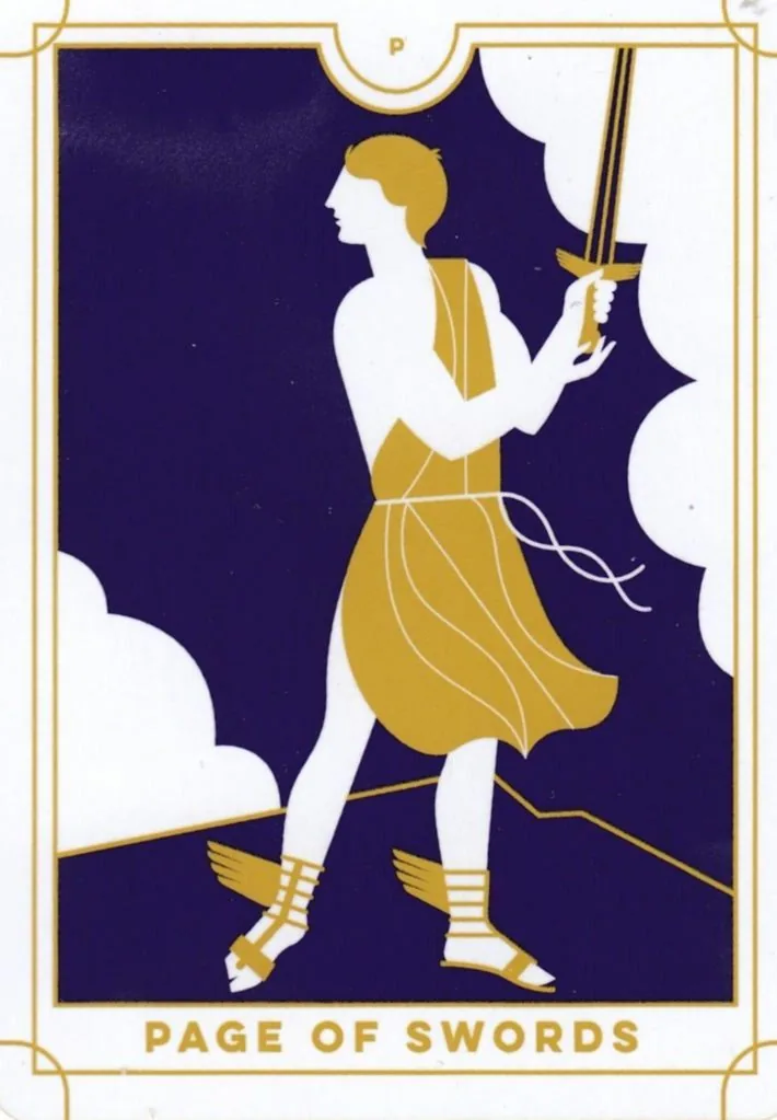 Page of Swords card from the Everyday Tarot deck