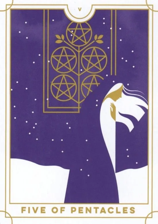 5 of Pentacles card from the Everyday Tarot deck