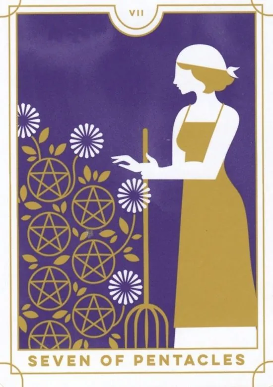 7 of Pentacles card from the Everyday Tarot deck