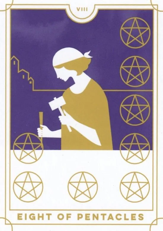 8 of Pentacles card from the Everyday Tarot deck