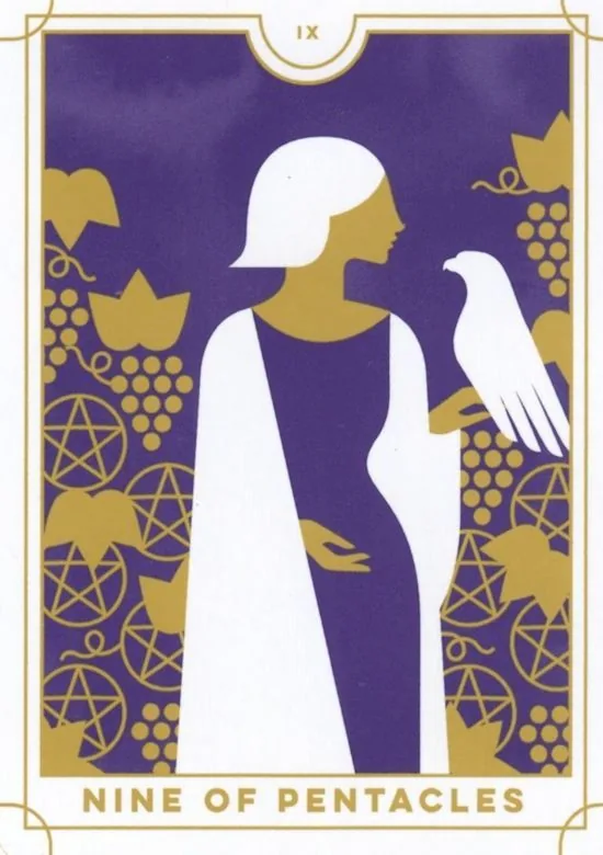 9 of Pentacles card from the Everyday Tarot deck