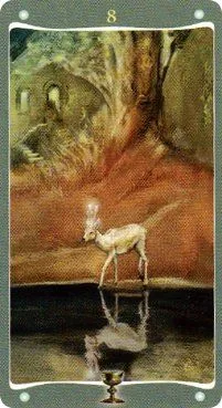 Eight of Cups card from the Fairy Lights Tarot deck