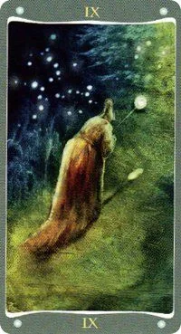 The Hermit card from the Fairy Lights Tarot deck