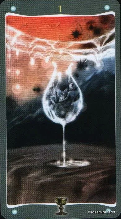 Ace of Cups card from the Fairy Lights Tarot deck
