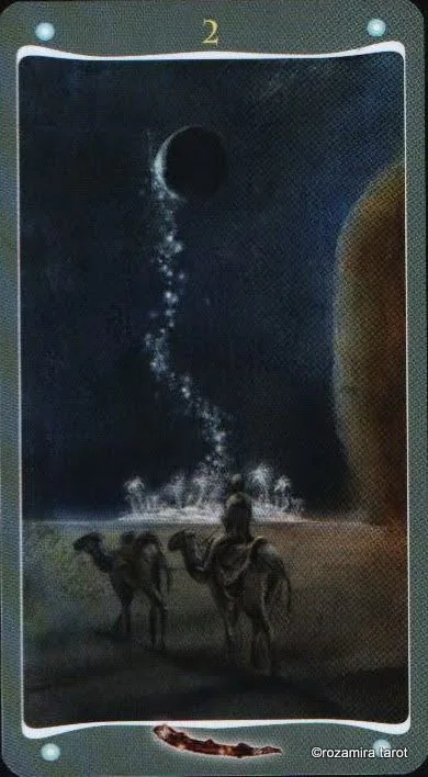 Two of Wands card from the Fairy Lights Tarot deck