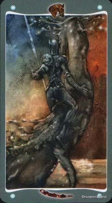 Knight of Wands card from the Fairy Lights Tarot deck