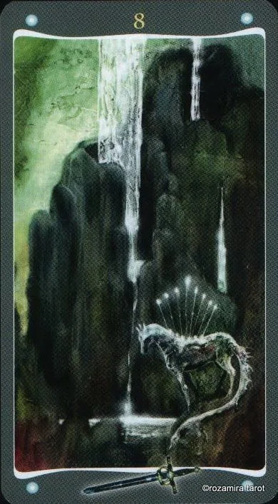 Eight of Swords card from the Fairy Lights Tarot deck