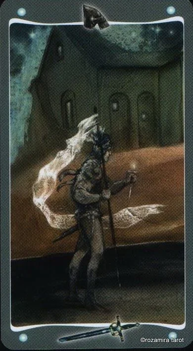 Page of Swords card from the Fairy Lights Tarot deck