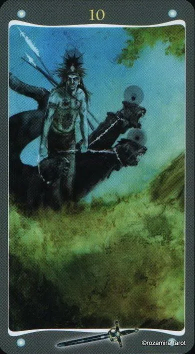 Ten of Swords card from the Fairy Lights Tarot deck