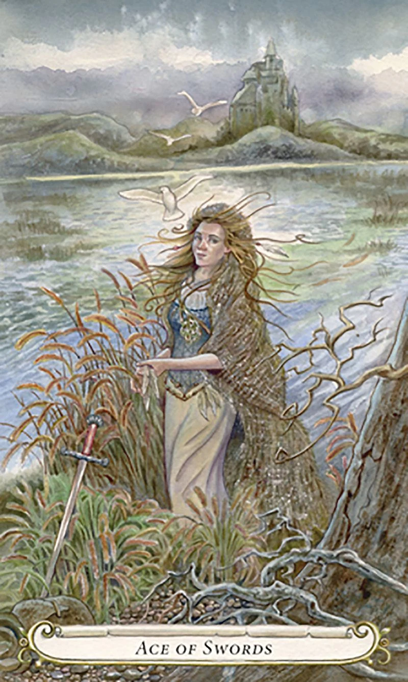 Ace of Swords card from The Fairy Tale Tarot by Lisa Hunt