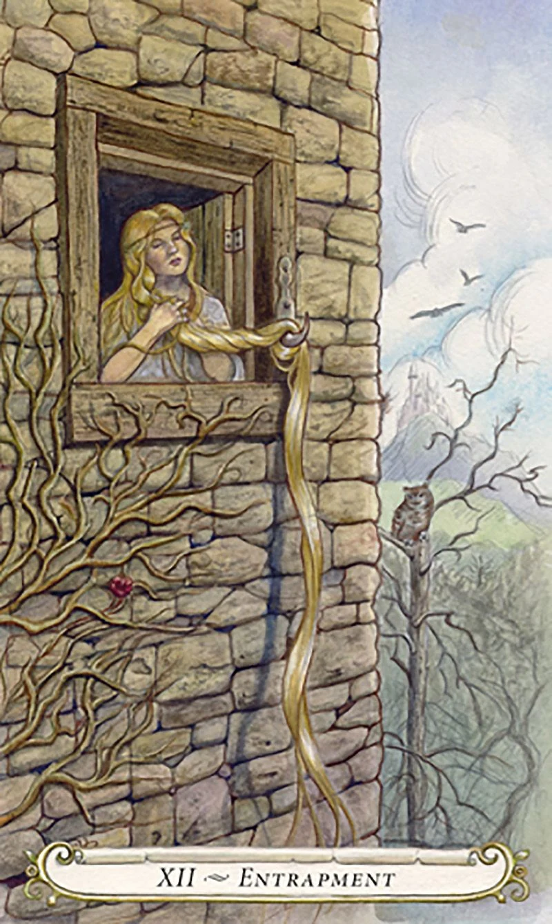 Entrapment card from The Fairy Tale Tarot by Lisa Hunt