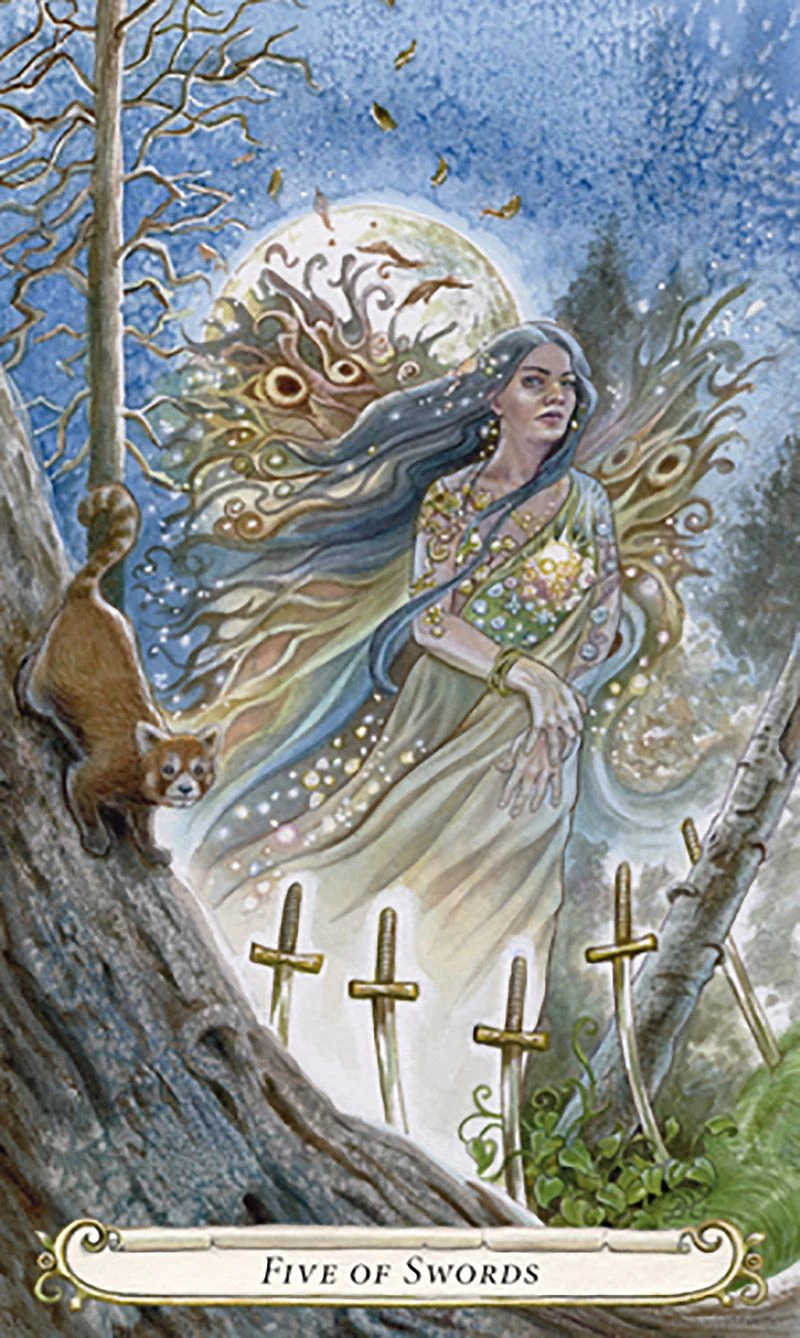 Five of Swords card from The Fairy Tale Tarot by Lisa Hunt