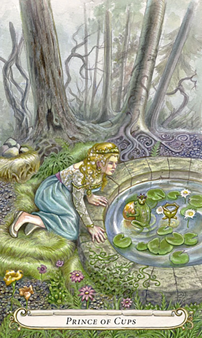 Prince of Cups card from The Fairy Tale Tarot by Lisa Hunt