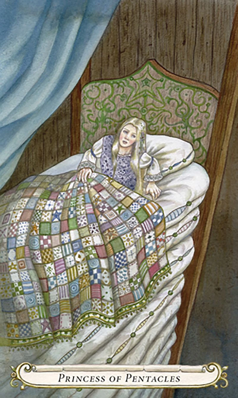 Princess of Pentacles card from The Fairy Tale Tarot by Lisa Hunt