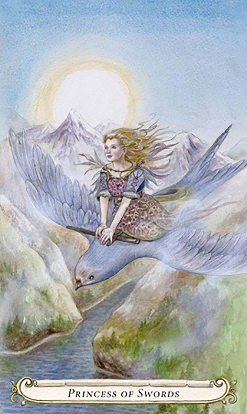 Princess of Swords card from The Fairy Tale Tarot by Lisa Hunt