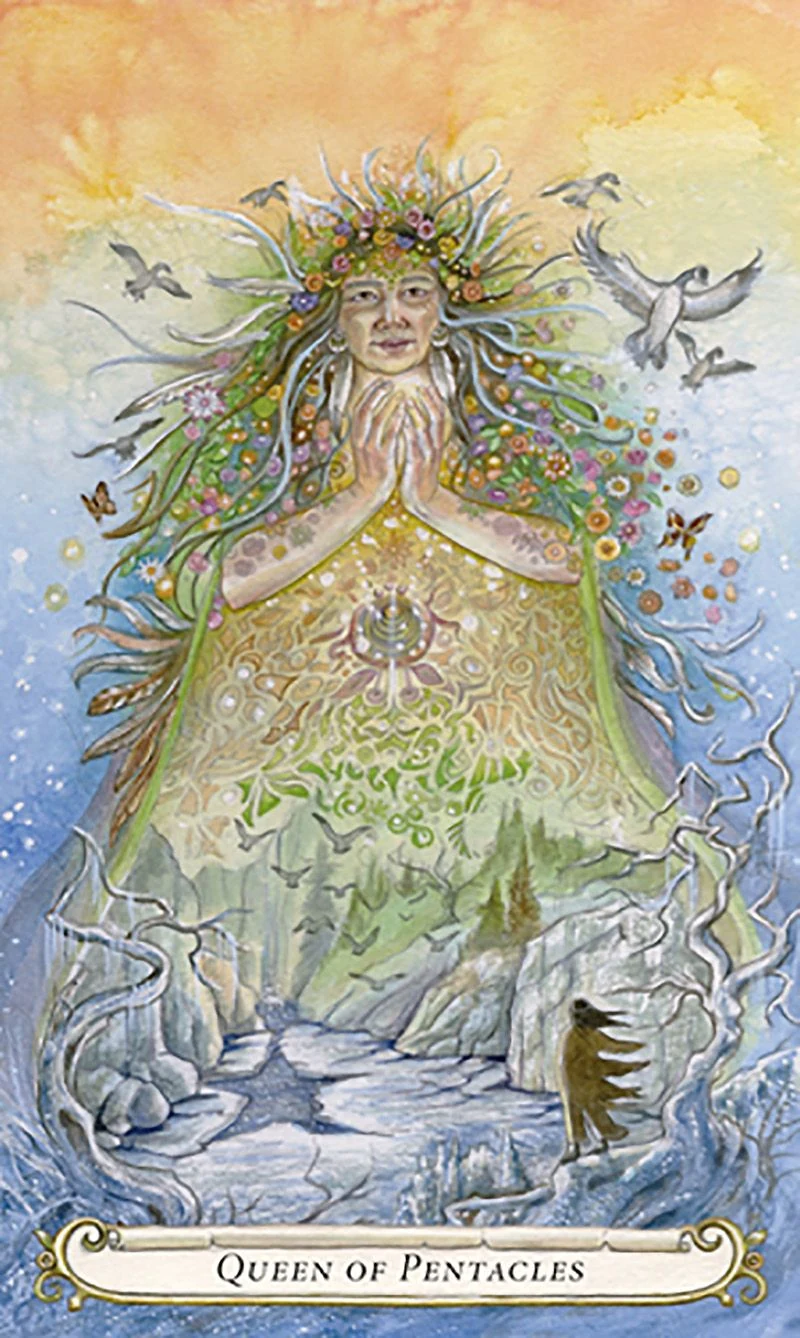 Queen of Pentacles card from The Fairy Tale Tarot by Lisa Hunt