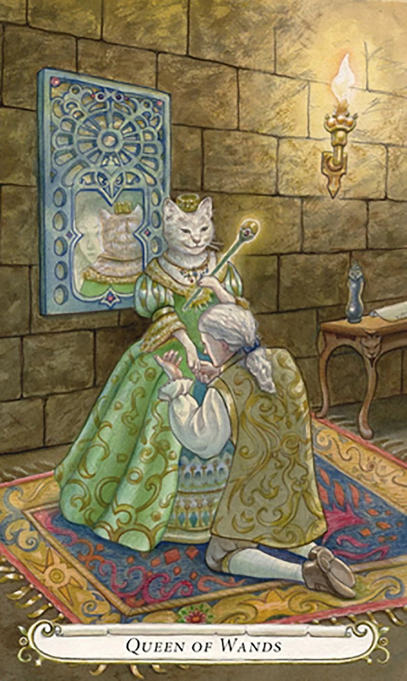 Queen of Wands card from The Fairy Tale Tarot by Lisa Hunt