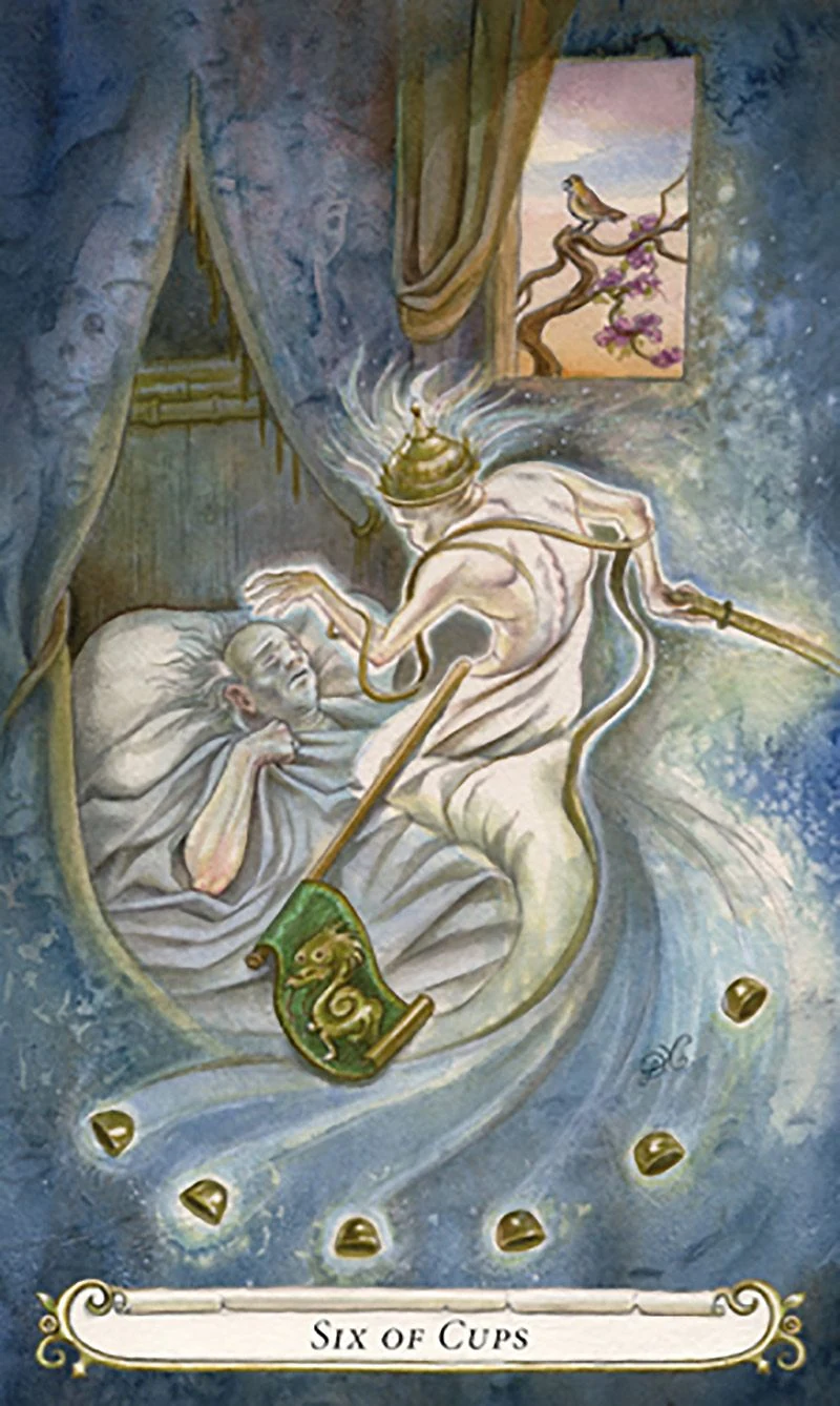 Six of Cups card from The Fairy Tale Tarot by Lisa Hunt